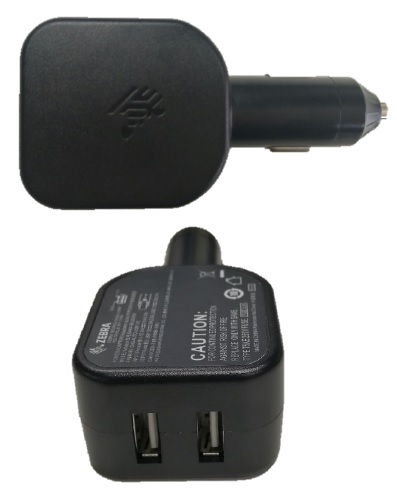 Zebra Cigarette Lighter Adapter, Plug To 2X USB-A 5V, 2.5A