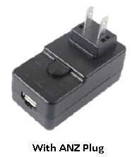 POWER SUPPLY-100-240 VAC, 5 V, 2.5 A WITH AUSTRALIA PLUG.