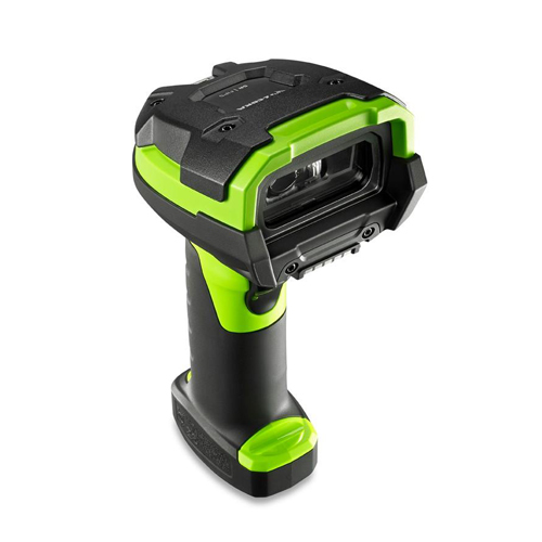 Zebra LI3608 Black/Industrial Green Extended Range 1D Handheld Rugged Barcode Scanner Kit – Scanner & Shielded USB High Current Cable Included
