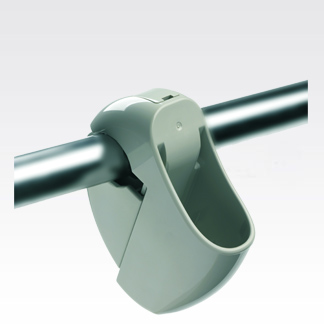 Mount designed for shopping cart handles to accommodate a single PS2-/PS30-compatible device. Hands-free scanning will activate upon detection of the